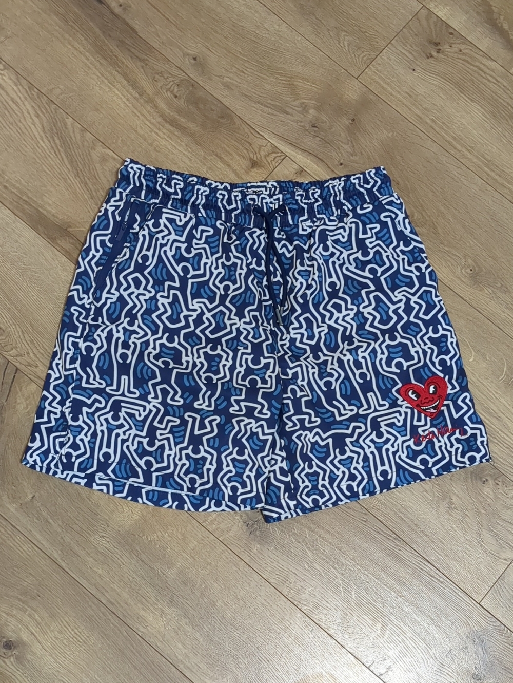 Keith Haring X Palace Shoe Blue White Men's Shorts Pop Art NYC Graffiti Size M
